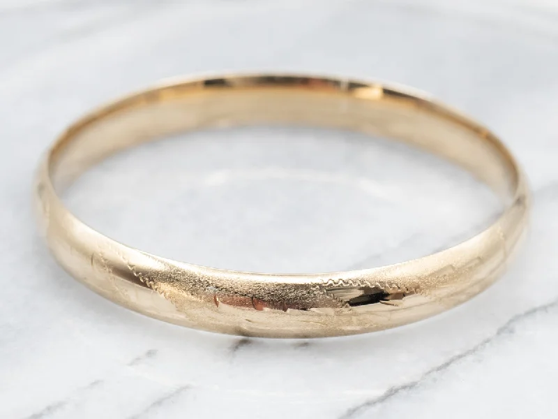 Bangles With Minimalistic Style-Vintage Gold Etched Bangle Bracelet