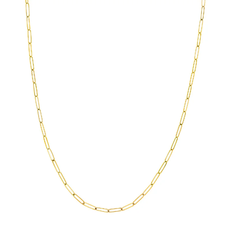 Geometric Necklaces For Modern Look-14K Yellow Gold Paperclip Chain