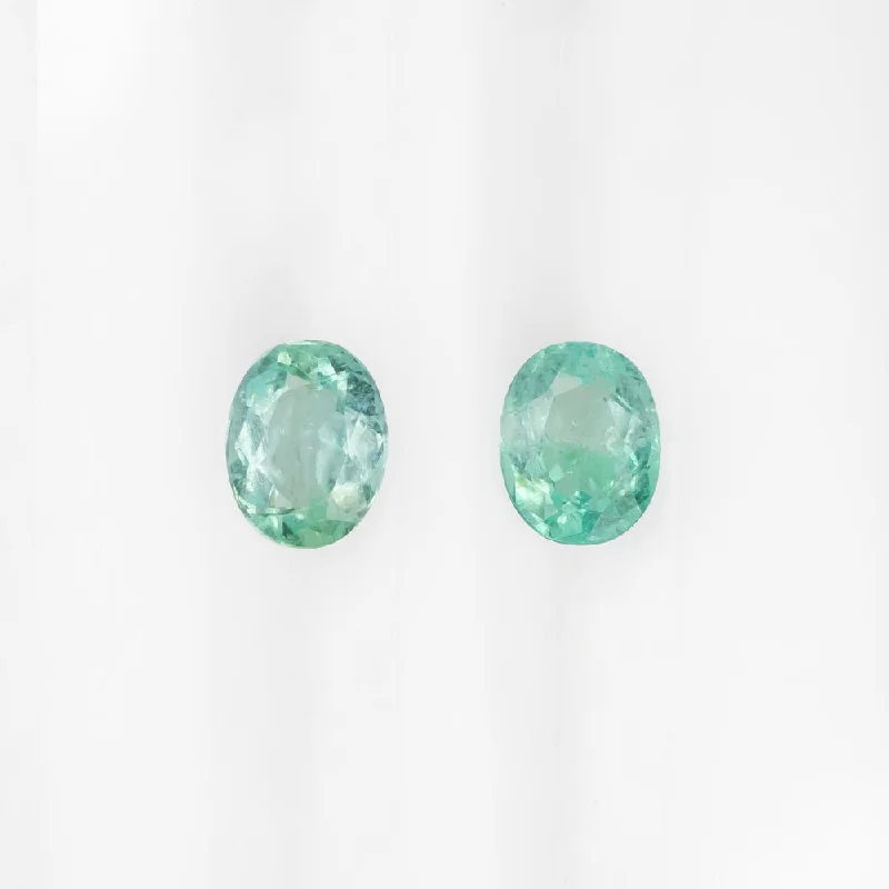 Elegant Earrings For Holiday Wear-1/2 CARAT PARAIBA TOURMALINE PAIR EARRINGS OVAL SHAPE CUT TEAL GREEN STUD DANGLE