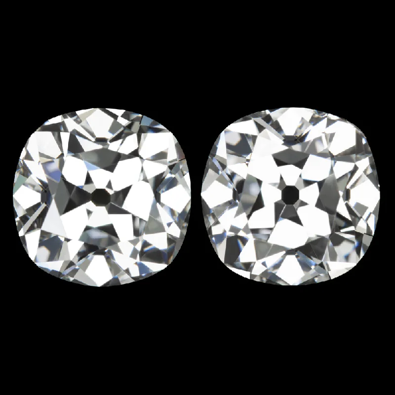 Gorgeous Stud Earrings For Office Look-4.20ct OLD MINE CUT LAB CREATED DIAMOND STUD EARRINGS CERTIFIED F VS1 PAIR 4ct