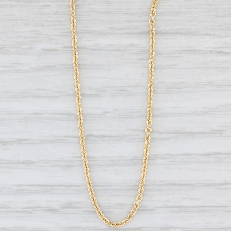 Colorful Statement Necklaces For Summer Fashion-Cable Chain Necklace 14k Yellow Gold 15.5" 1.2mm Lobster Clasp