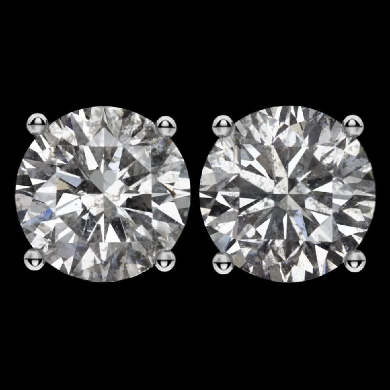 Bridal Jewelry Earrings For Special Moments-2.06ct VERY GOOD CUT NATURAL DIAMOND STUD EARRINGS ROUND BRILLIANT PAIR 2 CARAT