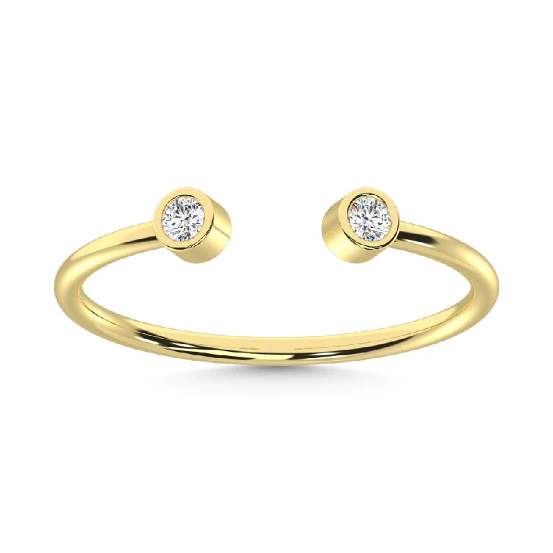 Adjustable Gemstone Rings For Comfortable Fit-14K Yellow Gold  Diamond 1/10 Ct.Tw. Fashion Ring