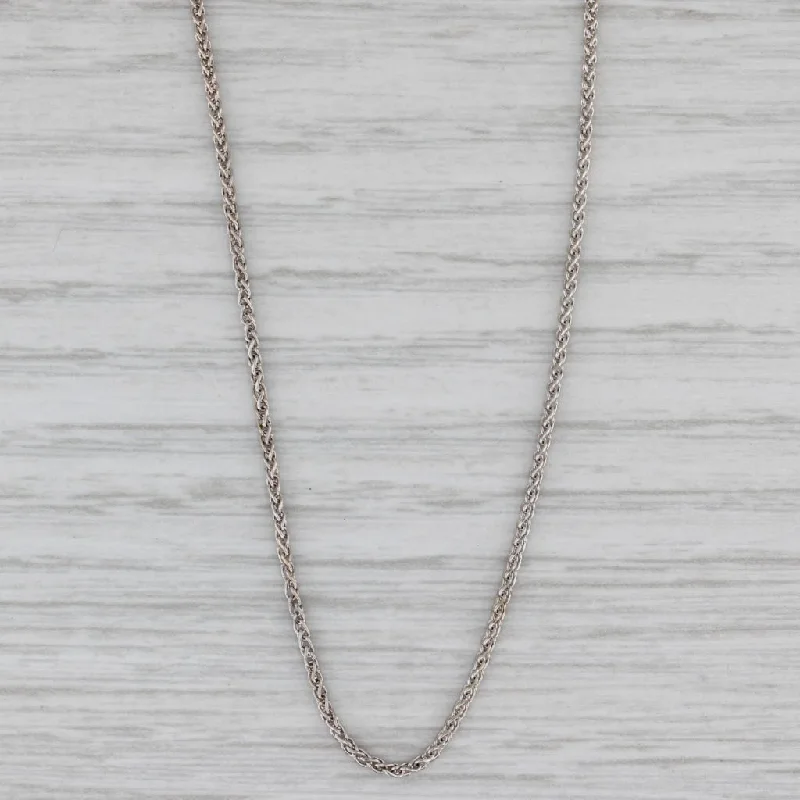 Elegant Wedding Necklaces For Bride-Wheat Chain Necklace 14k White Gold 20.25" 1.2mm