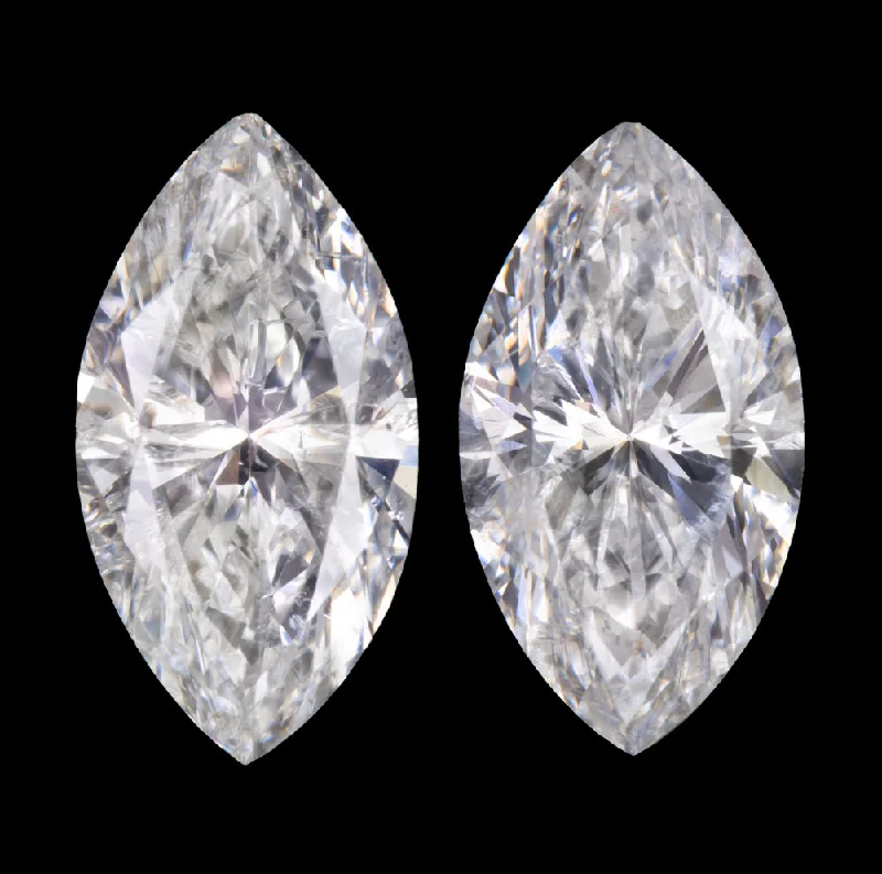 Modern Earrings For Trendy Fashion-1.42ct MARQUISE CUT DIAMOND STUD EARRINGS G-H SI MATCHING PAIR NATURAL LOOSE