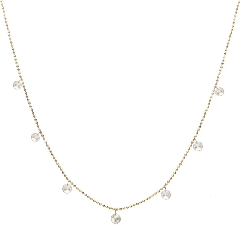 Sparkling Crystal Necklaces For Party Wear-DAZZLING SEVEN DIAMOND NECKLACE, GOLD