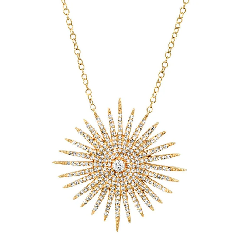 Gorgeous Silver Necklaces For Elegant Look-SUPERNOVA DIAMOND NECKLACE, GOLD