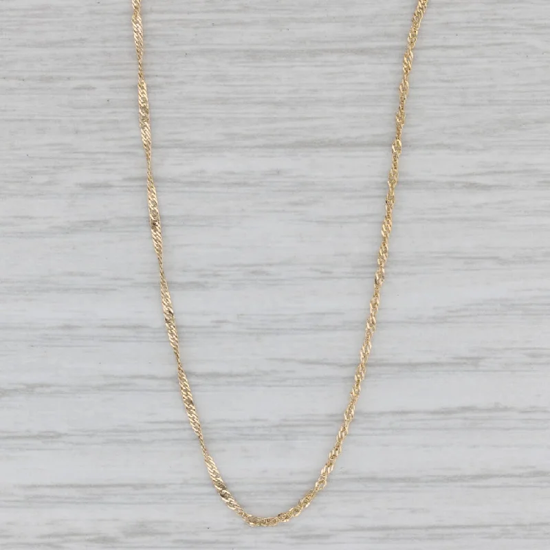 Simple Pendant Necklaces For Casual Wear-19" 1.2mm Singapore Chain Necklace 14k Yellow Gold