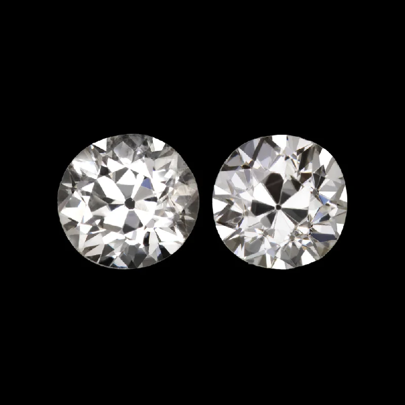 Custom Earrings For Trendy Gifts-0.54ct OLD EUROPEAN CUT H-I VS2-SI2 DIAMOND MATCHING PAIR STUD EARRINGS VINTAGE