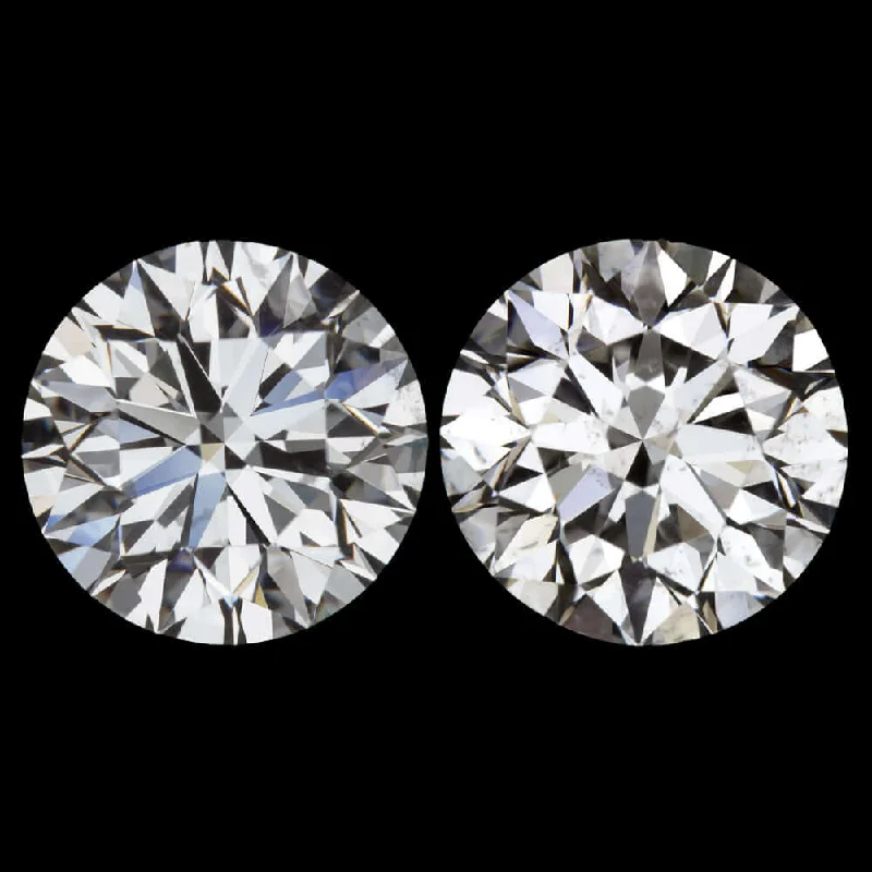 Trendy Earrings For New Year Parties-4 CARAT GIA CERTIFIED I SI2 DIAMOND STUD EARRINGS EXCELLENT CUT ROUND PAIR 4ct