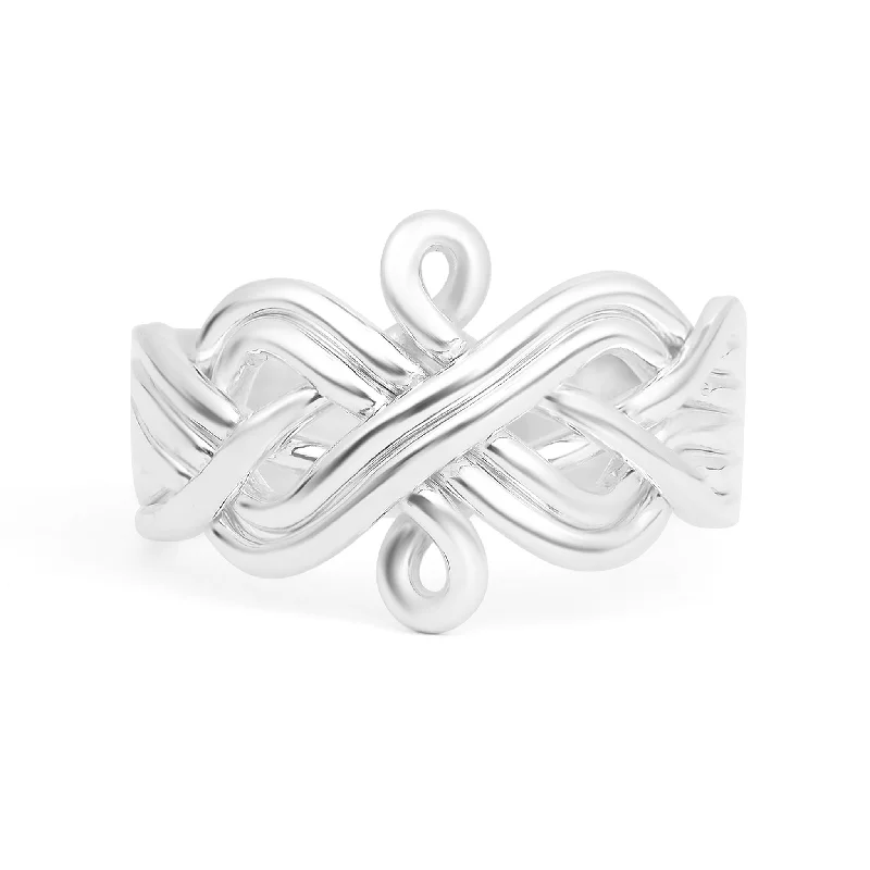 Unique Gemstone Rings For Gifting-Sterling Silver Celtic Love Knot Ring / SSR0154