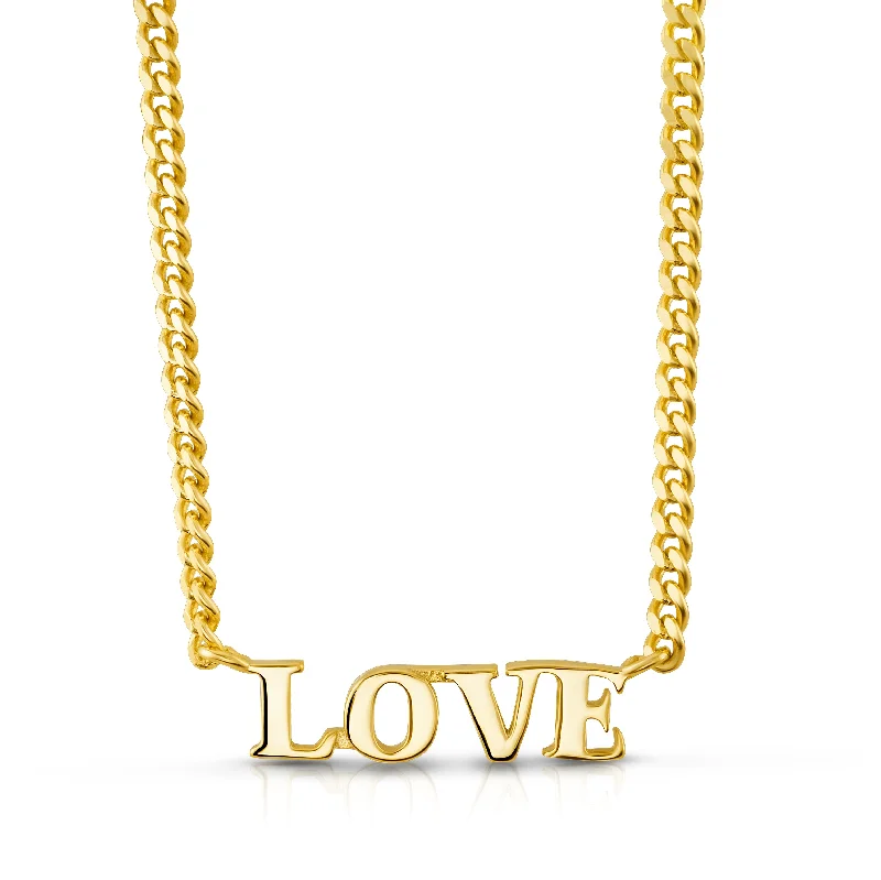 Modern Silver Necklaces For Office Fashion-LOVE NECKLACE, GOLD