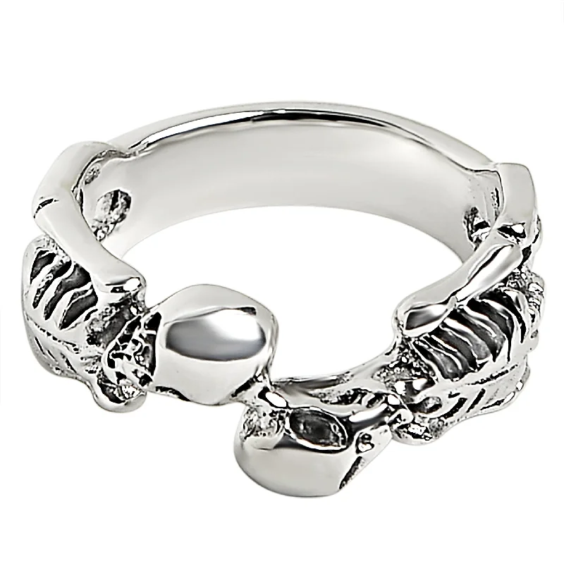 Timeless Engagement Rings For Classic Style-Sterling Silver Two Skeletons Ring / SSR0065