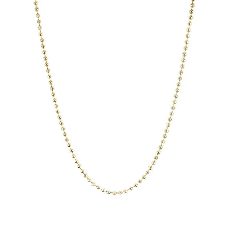 Boho Necklaces For Hippie Fashion-18K Gold Classic Bead Chain Necklace