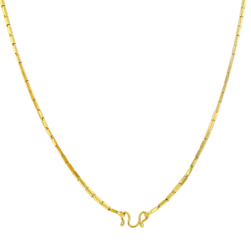 Designer Necklaces For Exclusive Style-18-Inch 22K Yellow Gold Box Link Necklace