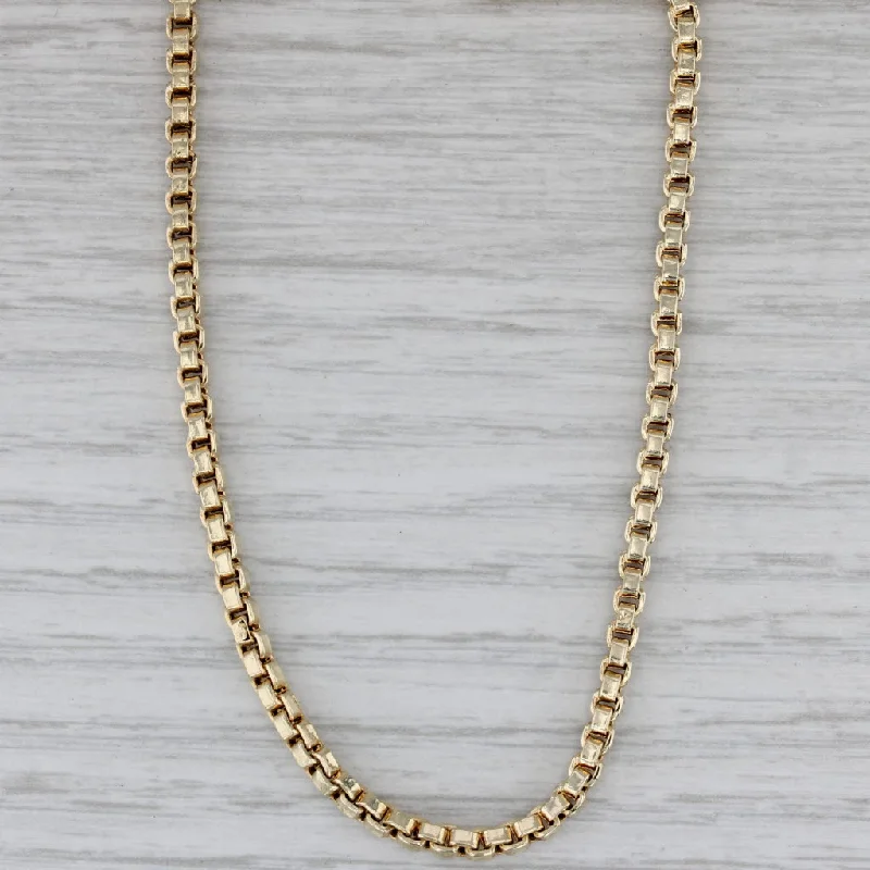 Chic Silver Necklaces For Stylish Look-23" 2.7mm Box Chain Necklace 14k Yellow Gold Lobster Clasp