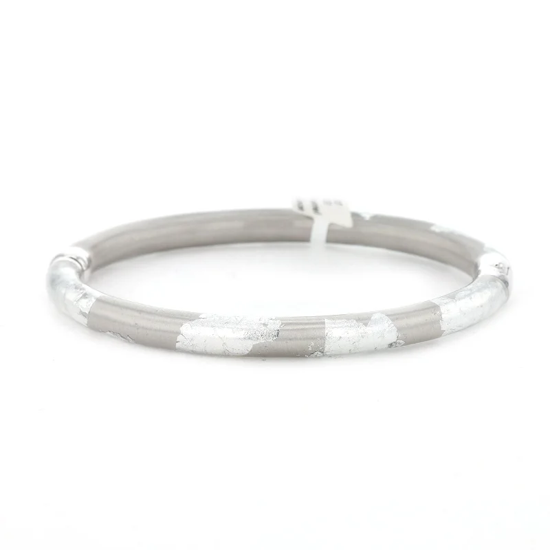 Bangles For Teens-Silver & Enamel Bangle Bracelet