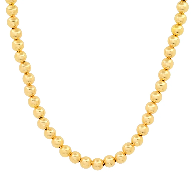 Elegant Crystal Necklaces For Formal Events-SMALL BALL NECKLACE, 14kt GOLD