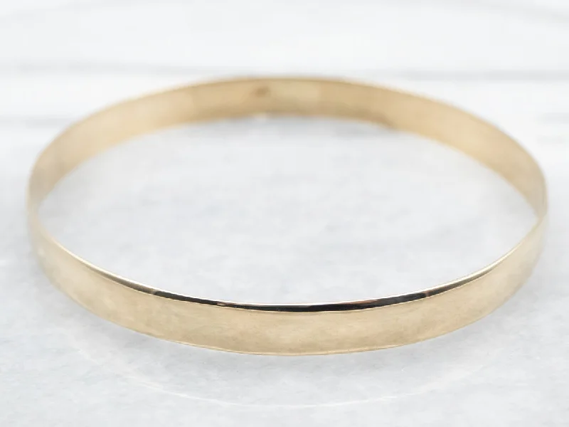 Fashionable Bangles Set-Yellow Gold Plain Bangle Bracelet