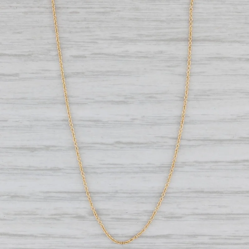 Affordable Pendant Necklaces For Everyday Wear-Cable Chain Necklace 17.5" 0.8mm 14k Yellow Gold