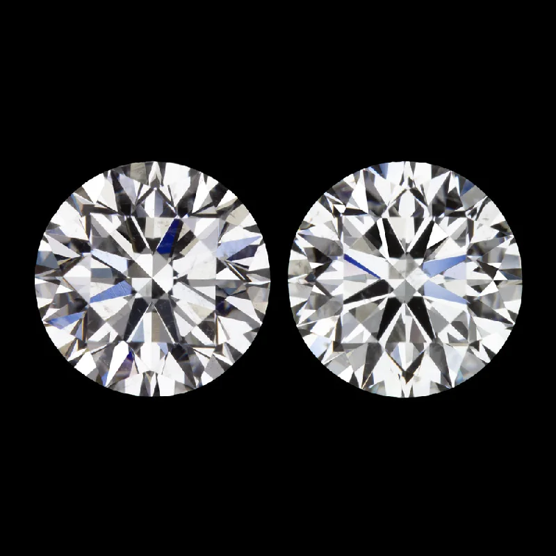 Vintage Inspired Earrings For Weddings-DIAMOND STUD EARRINGS 1ct GIA CERTIFIED H SI2 EXCELLENT CUT ROUND PAIR NATURAL