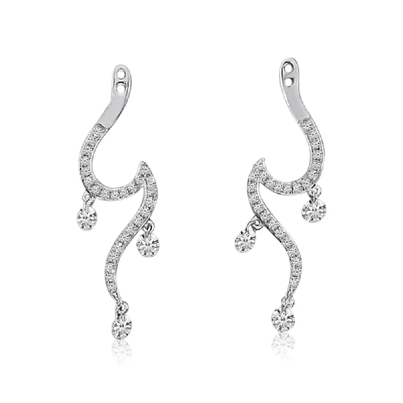 Gorgeous Earrings For Evening Outfits-DASHING DIAMOND SWIGGLE EARRINGS E10153W