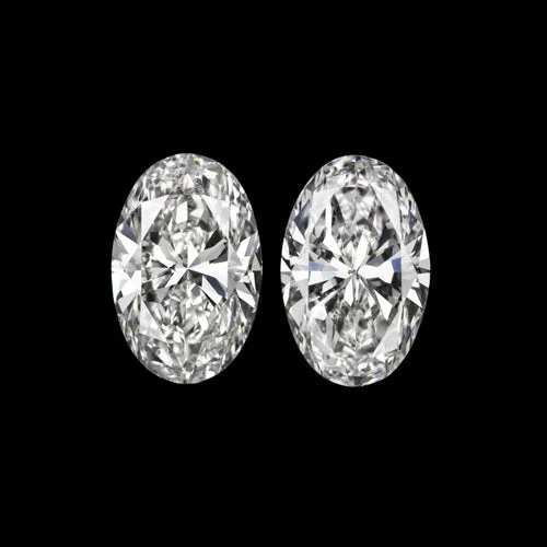 Gorgeous Stud Earrings For Office Look-OVAL CUT LAB CREATED DIAMOND MATCHING PAIR .40ct STUD EARRINGS LOOSE SIDE ACCENT