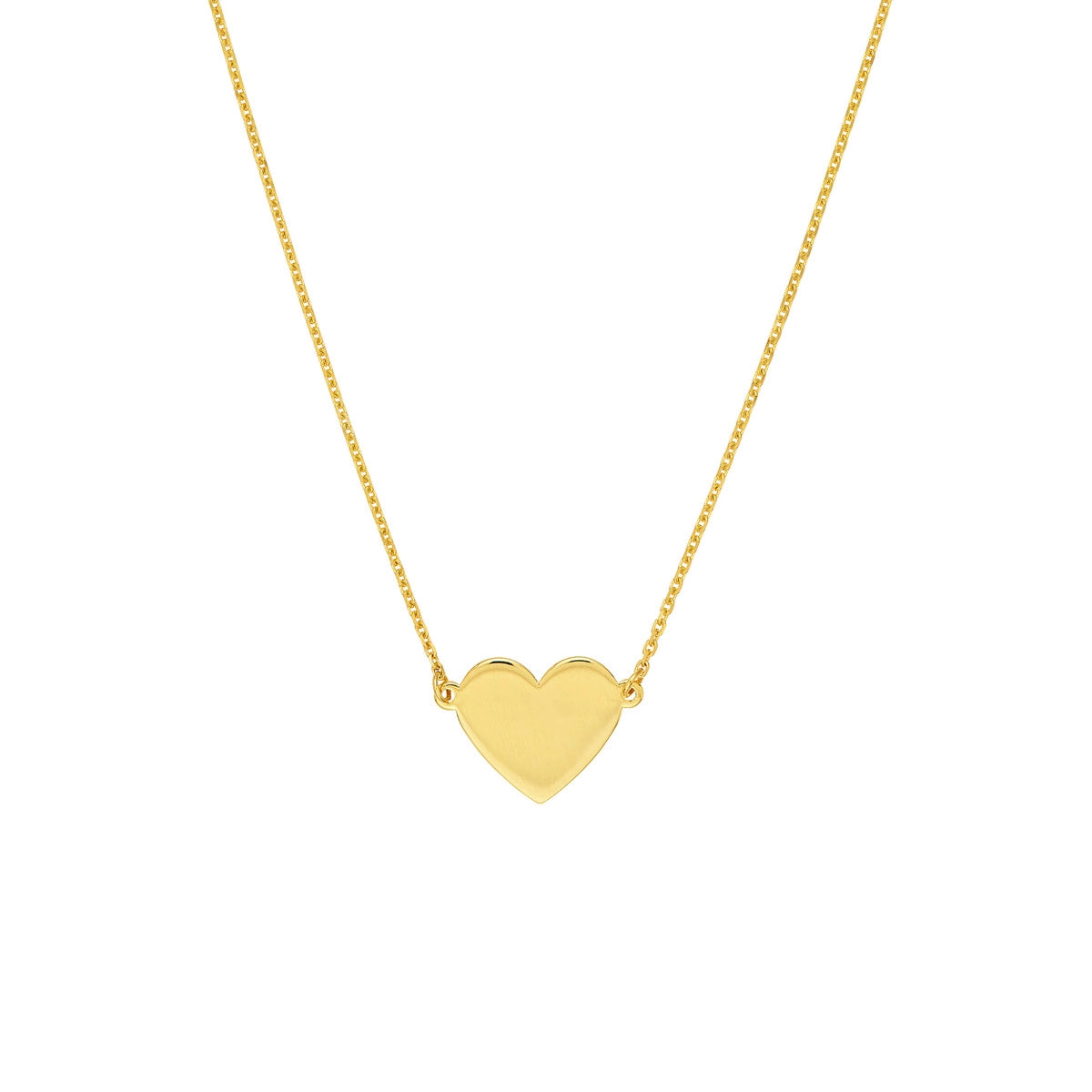 Colorful Pendant Necklaces For Fashionistas-14K Yellow Gold Engravable Mini Heart Necklace