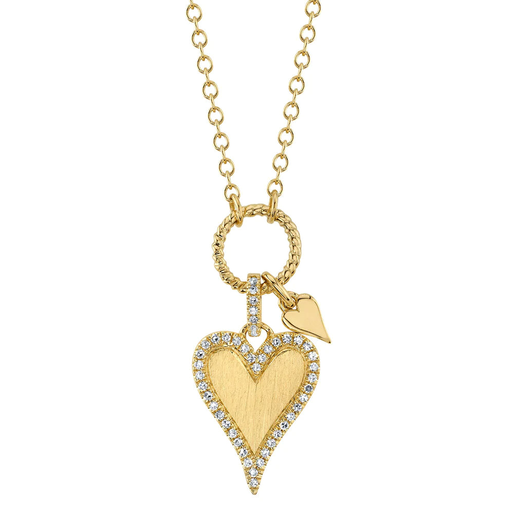 Beautiful Diamond Necklaces For Luxury Gifts-14K Yellow Gold Diamond Heart Necklace