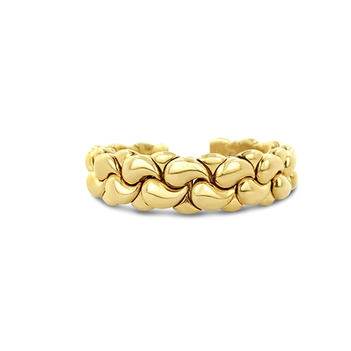 Stackable Beaded Bracelets-Gold Chopard Cuff Estate Bracelet