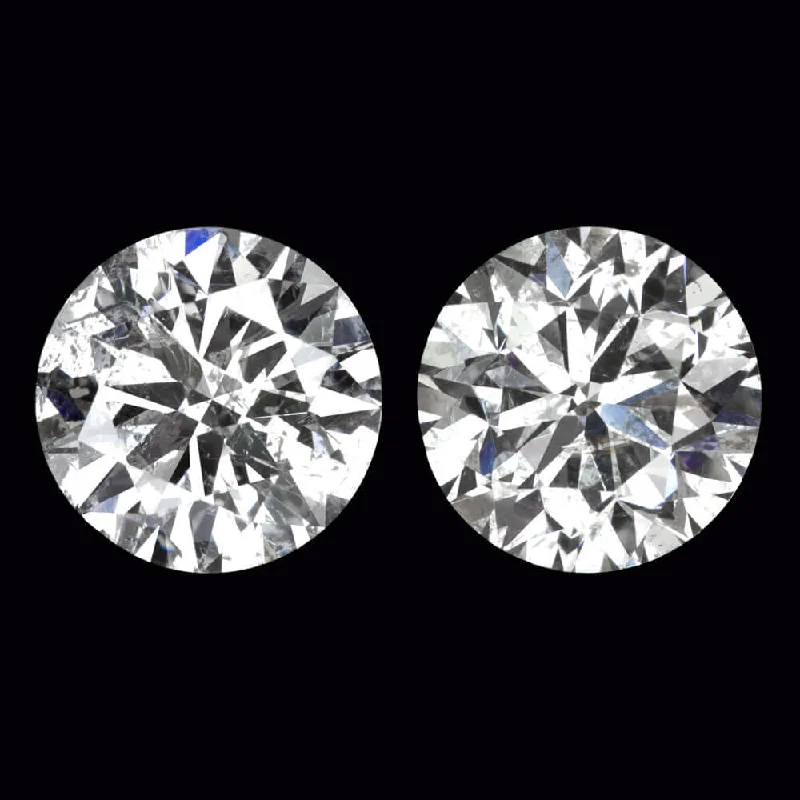 Festive Earrings For Holiday Wear-1.97ct VERY GOOD CUT NATURAL DIAMOND STUD EARRINGS MATCHING PAIR ROUND 2 CARAT