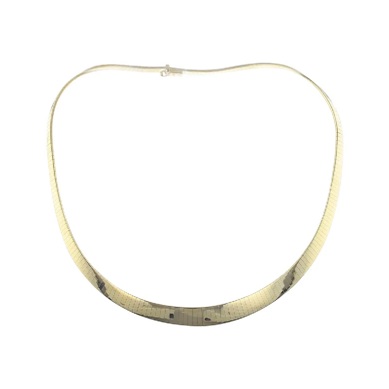 Simple Layered Necklaces For Casual Chic-16-Inch 14K Yellow Gold Tapered Omega Necklace