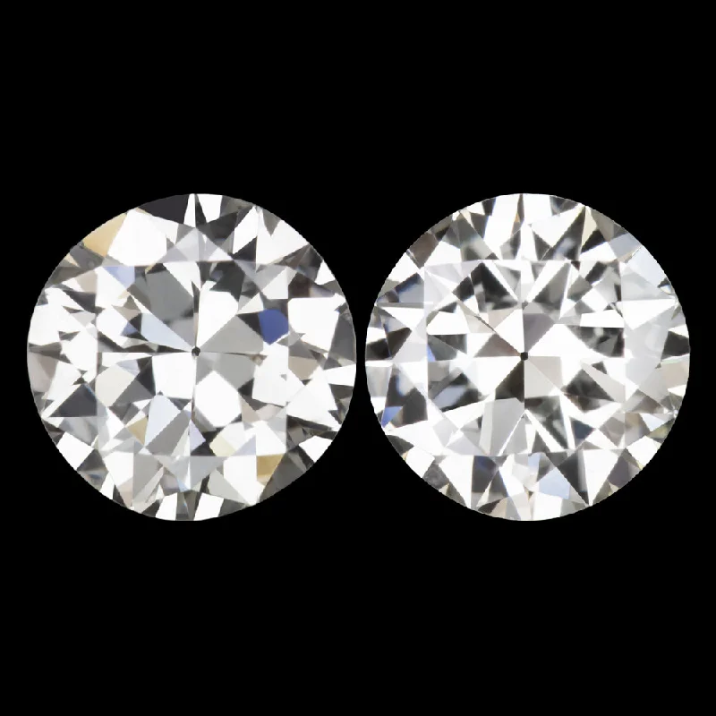 Chunky Earrings For Bold Statements-1 CARAT OLD TRANSITIONAL CUT G-H VS2 DIAMOND MATCHING PAIR STUD EARRINGS VINTAGE