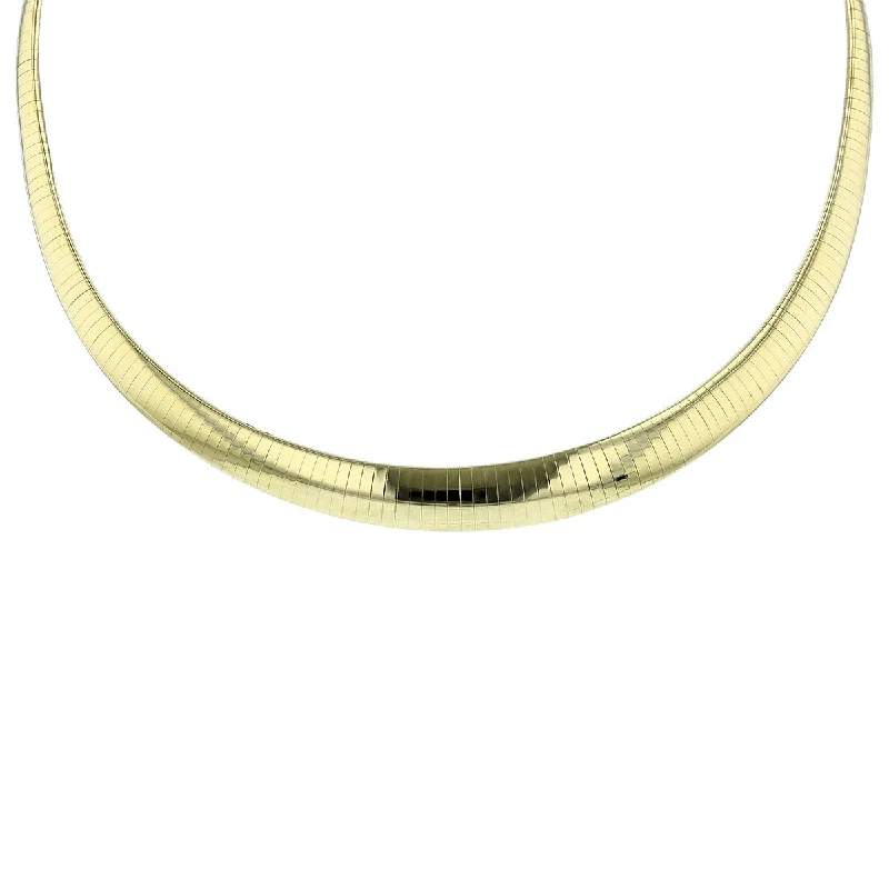 Customizable Gold Necklaces For Special Gifts-14K Yellow Gold Tapered Omega 16-Inch Necklace