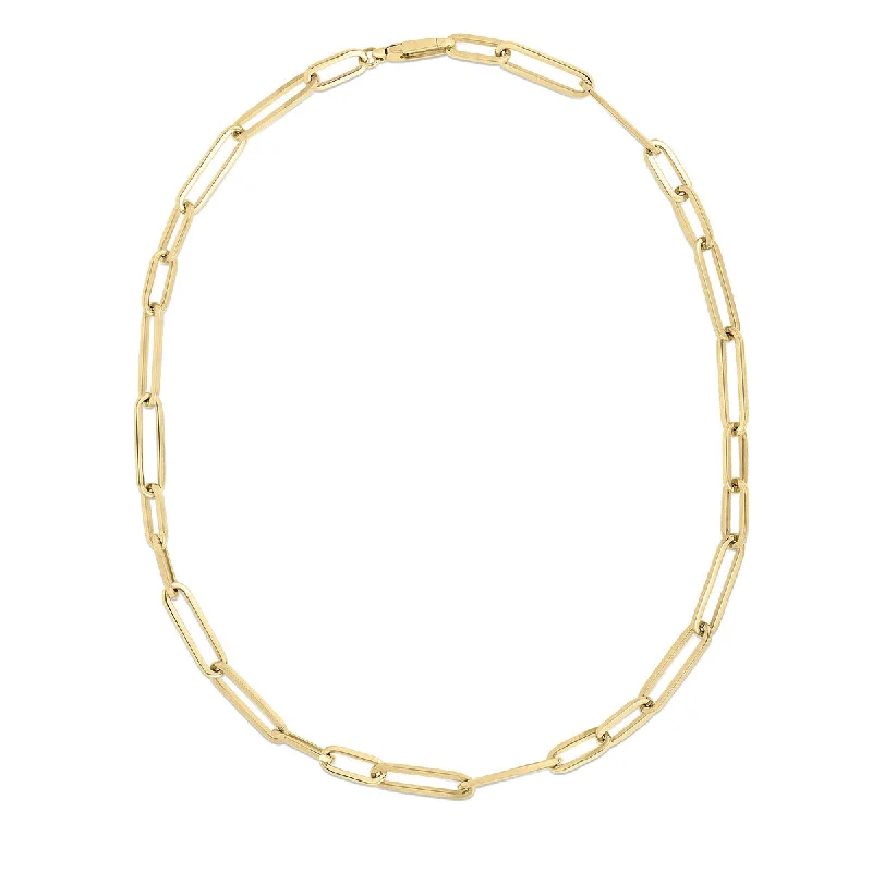 Layered Necklaces For Trendy Style-18K Gold Alternating Chain Necklace