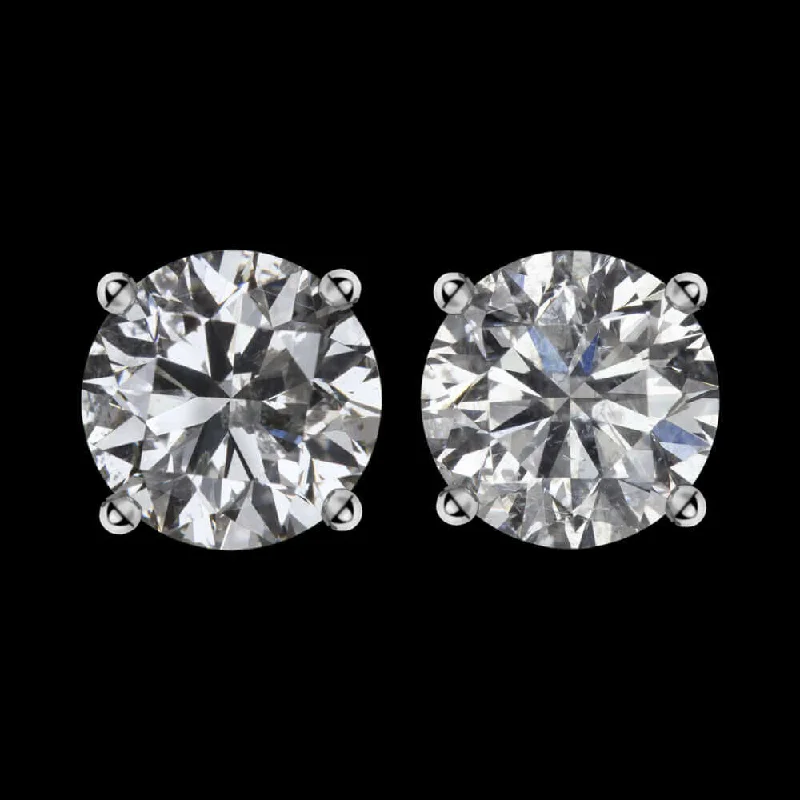 Chunky Earrings For Street Fashion-0.79c F-G EX CUT NATURAL DIAMOND STUD EARRINGS ROUND BRILLIANT MATCHING PAIR 3/4