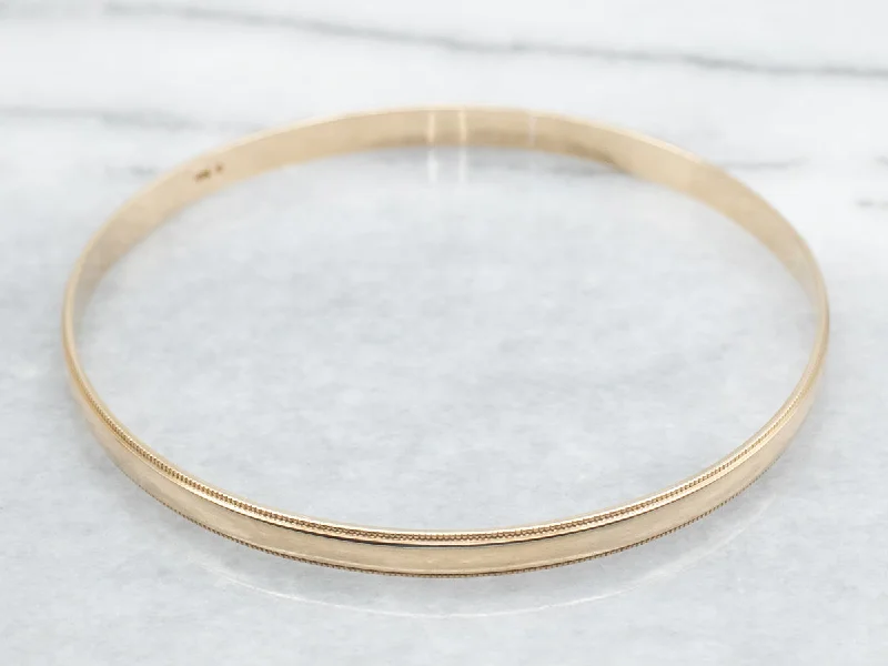 Bangles For Bridal Style-Bangle Bracelet with Milgrain Edge