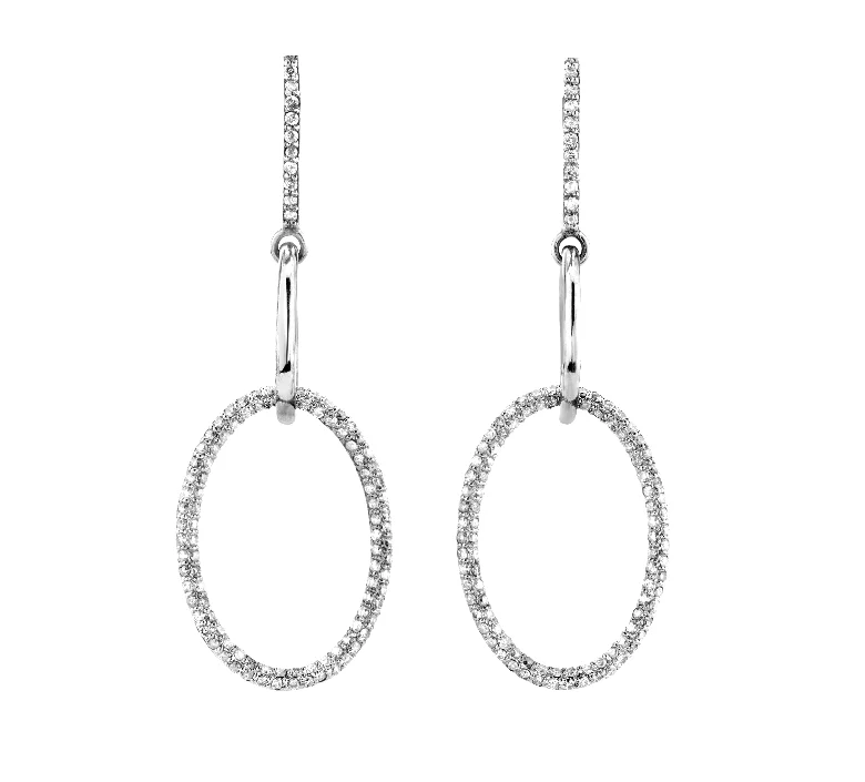 Creative Earrings For Unique Fashion-Pavé Diamond Link Drop Earrings  E0000029