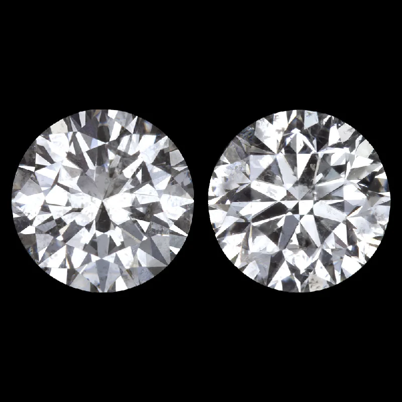 Elegant Diamond Earrings For Anniversary-2.05ct EXCELLENT CUT F-G SI DIAMOND STUD EARRINGS NATURAL ROUND PAIR 2 CARAT 2ct