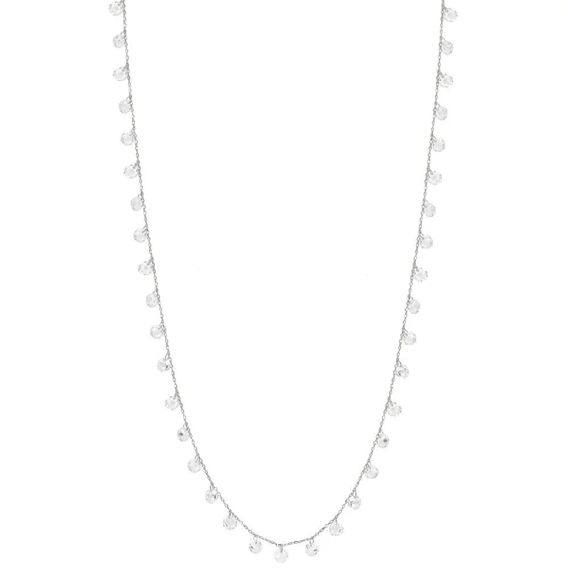 Geometric Necklaces For Modern Look-LONG DAINTY NECKLACE, SILVER