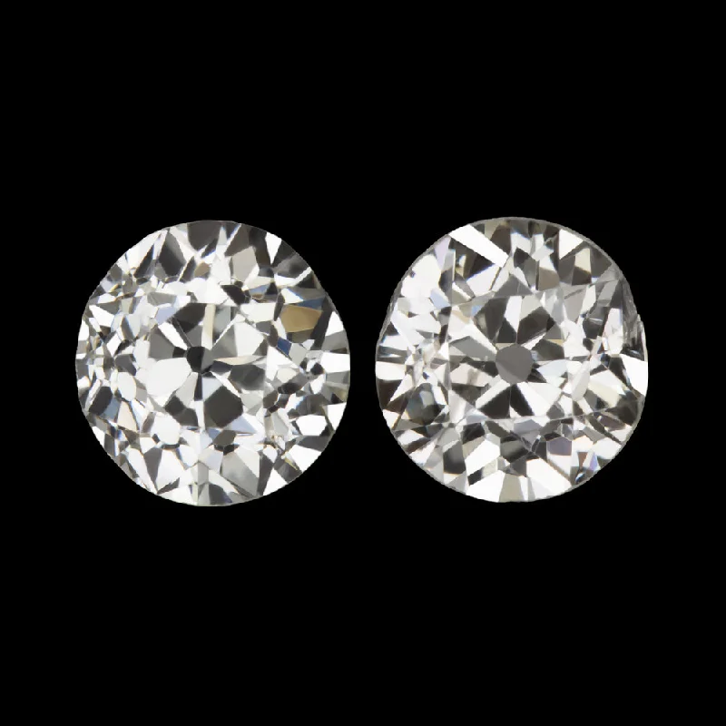 Modern Hoop Earrings For Fashionistas-0.62ct VINTAGE DIAMOND STUD EARRINGS K VS1-SI1 OLD EUROPEAN CUT PAIR LOOSE 2/3ct