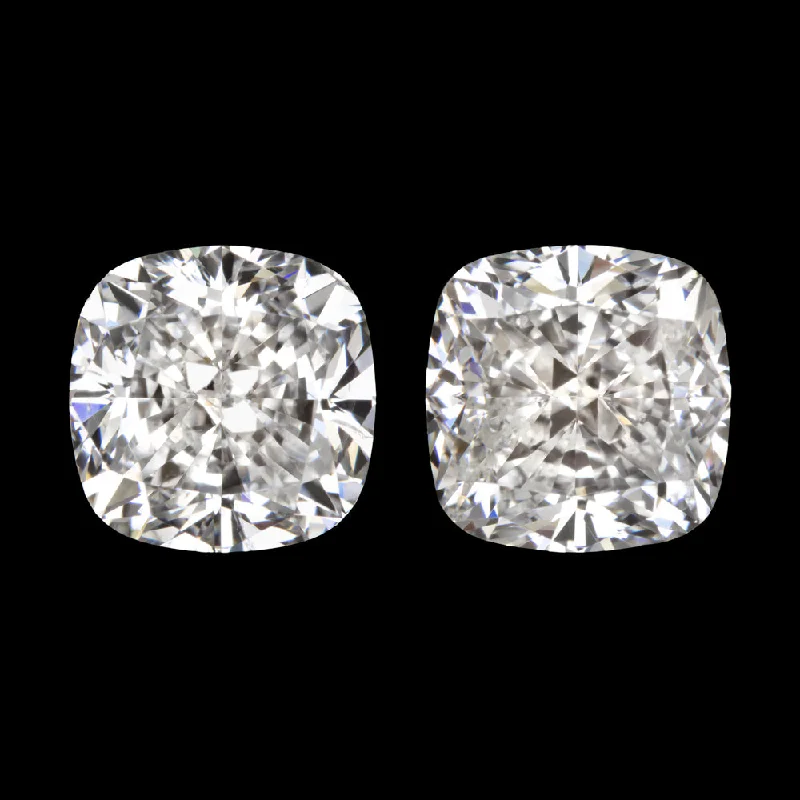 Crystal Stud Earrings For Women-3 CARAT DIAMOND STUD EARRINGS CUSHION SHAPE CUT GIA CERTIFIED G SI2 LOOSE SQUARE