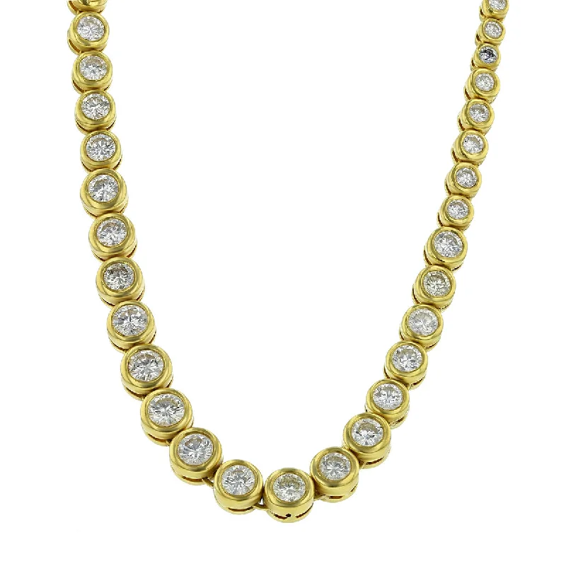 Artistic Handmade Necklaces For Unique Style-11.95-Carat Diamond Riviera Bezel Necklace