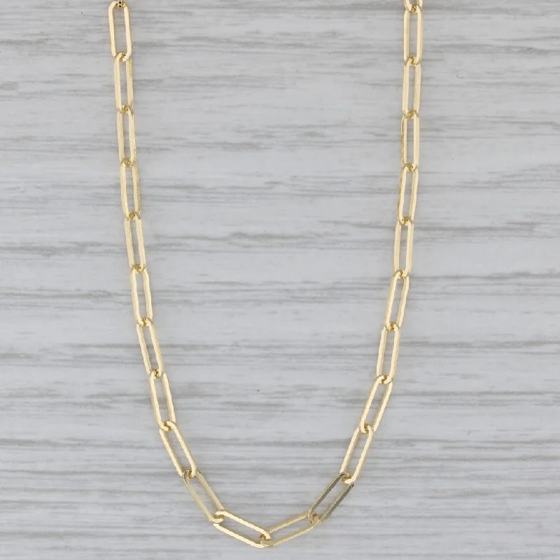 Elegant Chain Necklaces For Special Occasions-New Paper Clip Cable Chain Necklace 14k Yellow Gold 18" 4.1mm