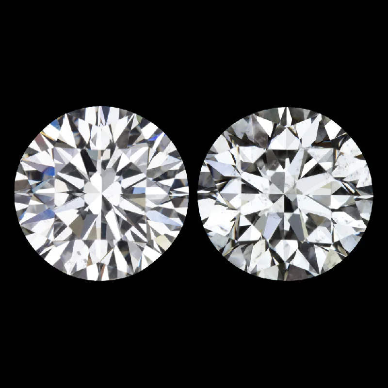 Simple Drop Earrings For Stylish Look-4ct GIA CERTIFIED DIAMOND STUD EARRINGS EXCELLENT ROUND CUT I SI2 NATURAL PAIR