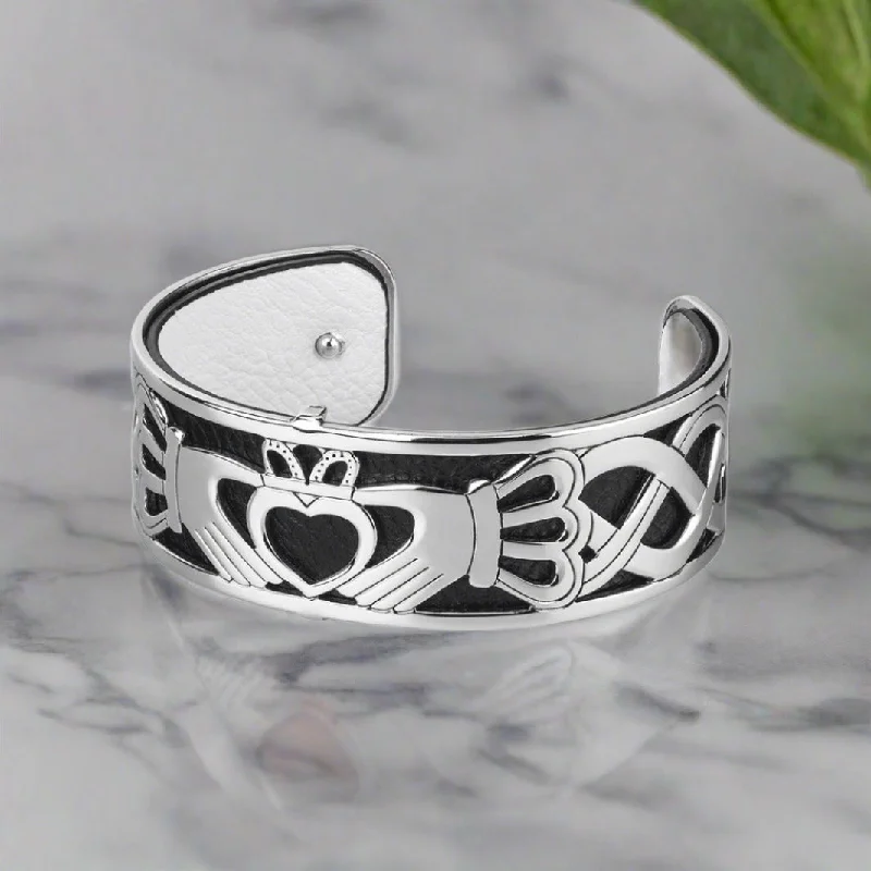 Fashionable Bangles For Teenagers-Claddagh Celtic Cuff Bangle