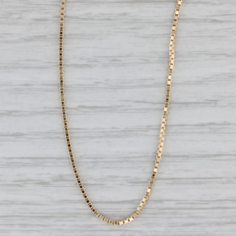 Elegant Drop Necklaces For Evening Parties-19.75" Box Chain Necklace 14k Yellow Gold 1.1mm