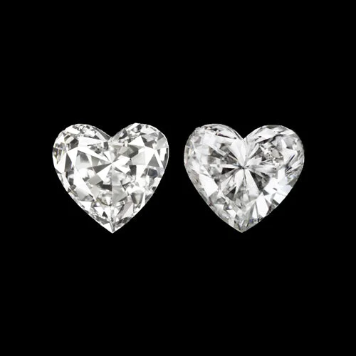 Handmade Gold Earrings-HEART SHAPE DIAMOND MATCHING PAIR F-G VS1-SI1 0.38ct STUD EARRINGS LOOSE ACCENT