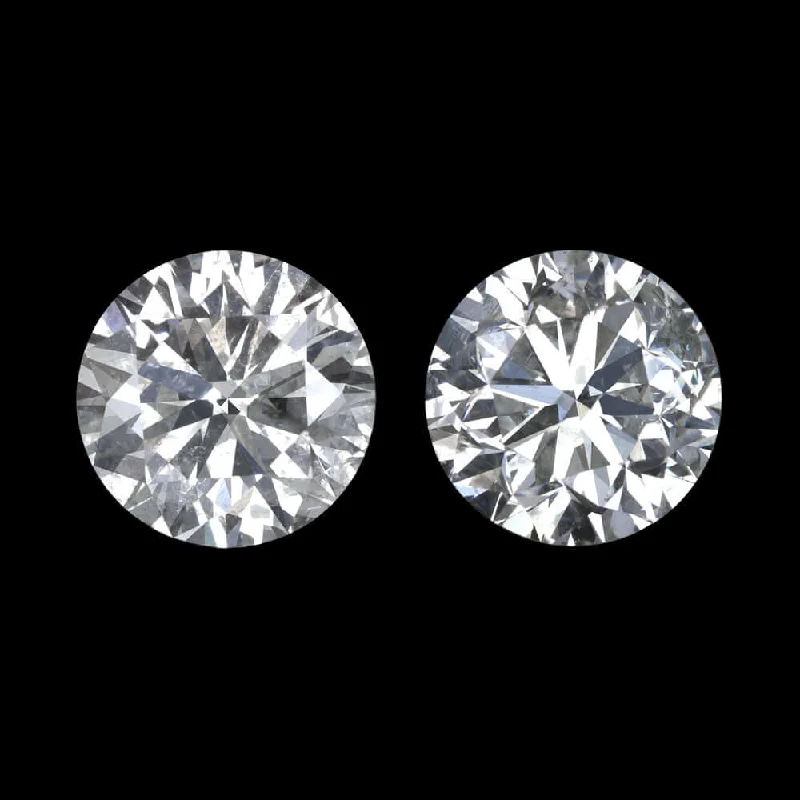 Stylish Earrings For Elegant Occasions-0.72c F-G EX CUT NATURAL DIAMOND STUD EARRINGS ROUND BRILLIANT MATCHING PAIR 3/4