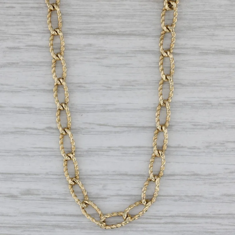 Silver Necklaces For Minimalist Style-24" Curb Chain Necklace 14k Yellow Gold 4.4mm Italy Lobster Clasp